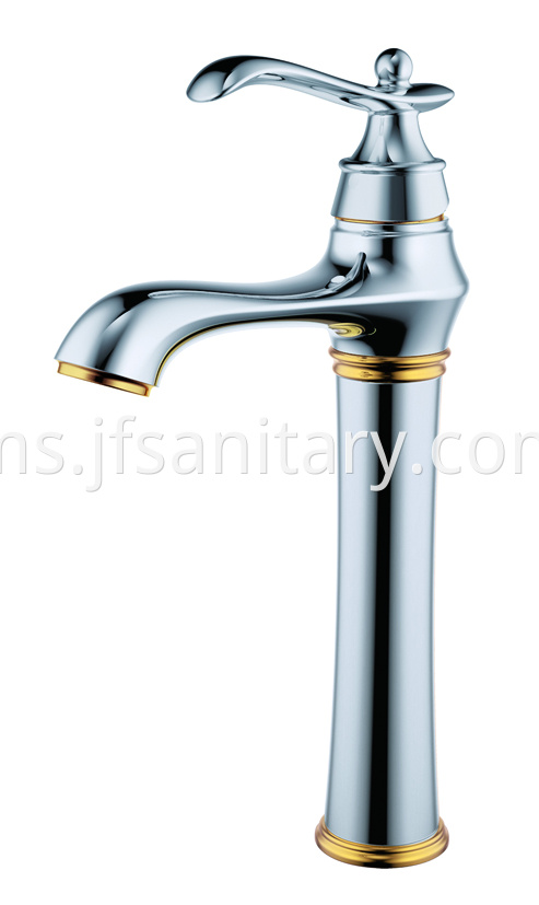 Chrome brass single lever bathroom basin faucet tall